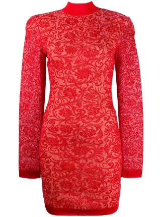 Balmain brocade long-sleeve dress 