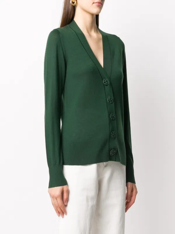 tory burch green cardigan