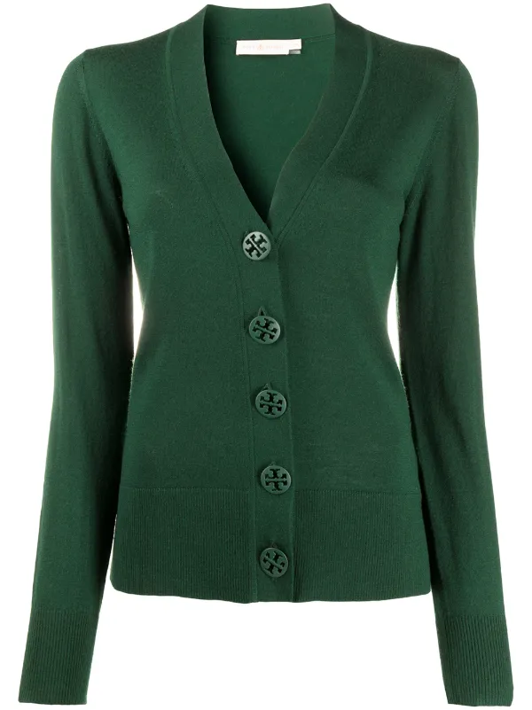 tory burch green cardigan