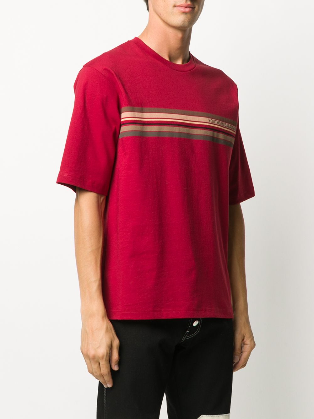 фото Youths in balaclava striped panel cotton t-shirt