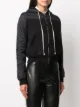 Rick Owens DRKSHDW drawstring zip hoodie with contrasting textures