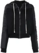 Image 1 of Rick Owens DRKSHDW drawstring zip hoodie with contrasting textures
