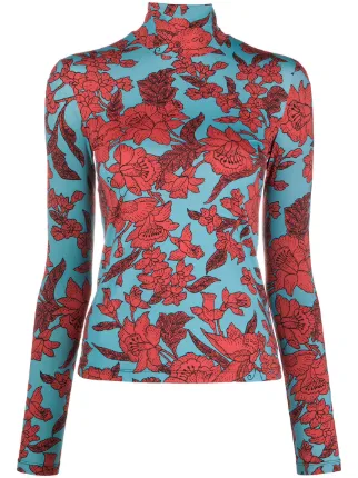 La DoubleJ floral-print Roll Neck Top - Farfetch