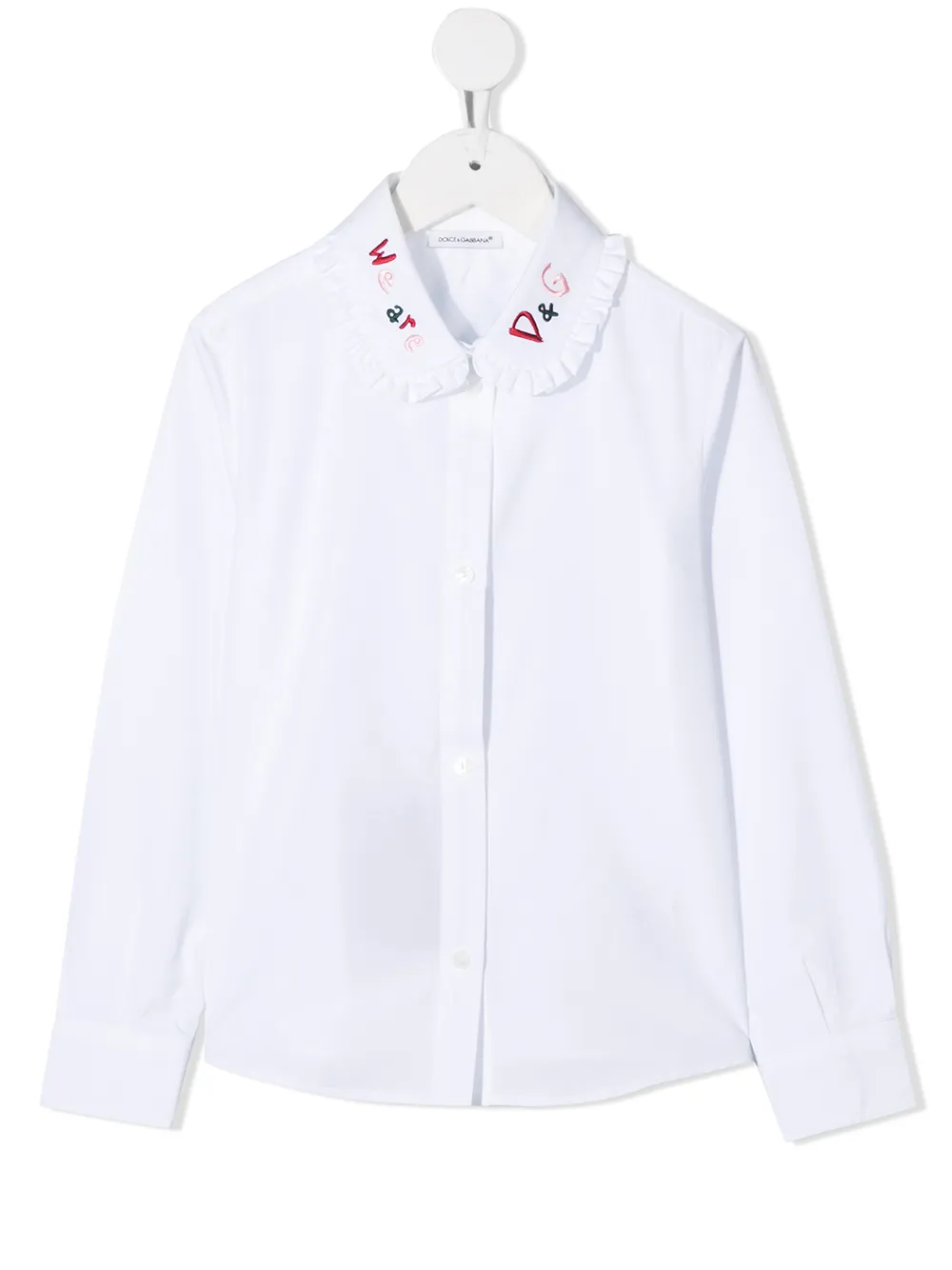 

Dolce & Gabbana Kids camisa con cuello Peter Pan - Blanco