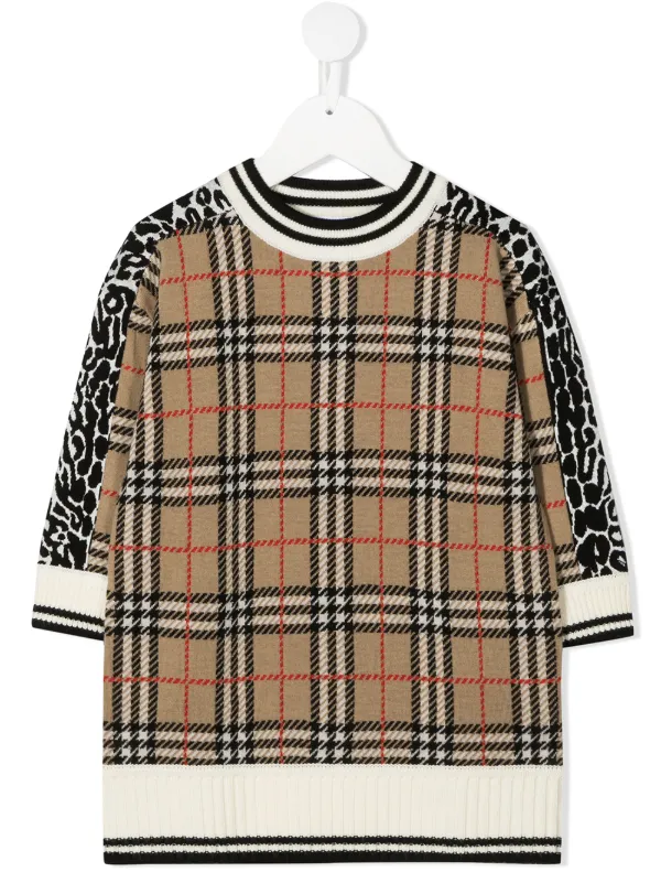 Burberry Kids ジャカード チェックワンピース Farfetch