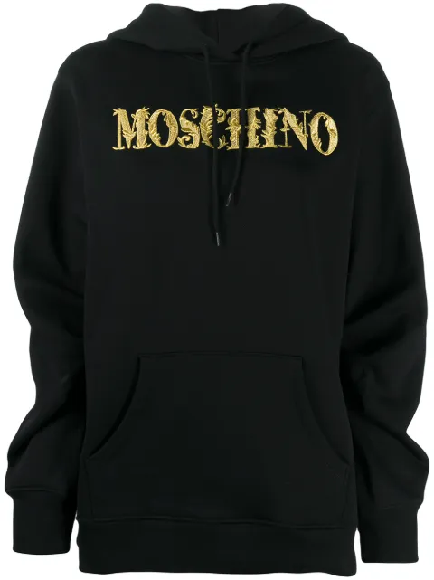 Moschino logo embroidery hoodie