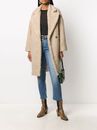 Kati shearling single-breasted coat展示图