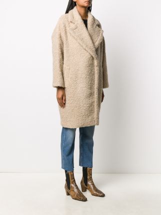 Kati shearling single-breasted coat展示图