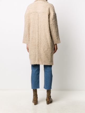 Kati shearling single-breasted coat展示图