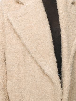 Kati shearling single-breasted coat展示图