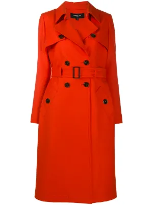 women's red trench coat with hood