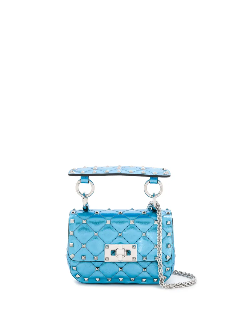 Click to view more detailed imagery on our partner's website Valentino Garavani Micro Rockstud Spike It Leather Shoulder Bag In Blue
