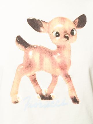Deer-print crop T-shirt展示图