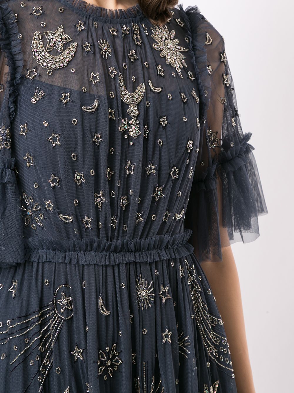 фото Needle & thread декорированное платье макси из тюля