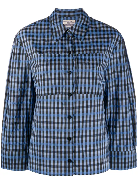 Baum Und Pferdgarten gingham puff-sleeve shirt