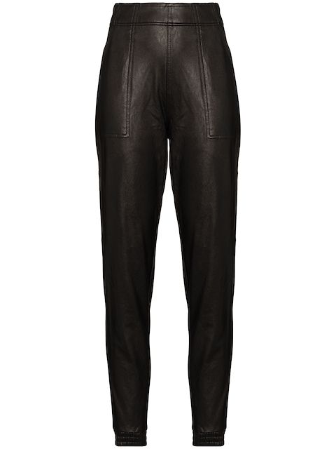 SPANX faux leather track pants