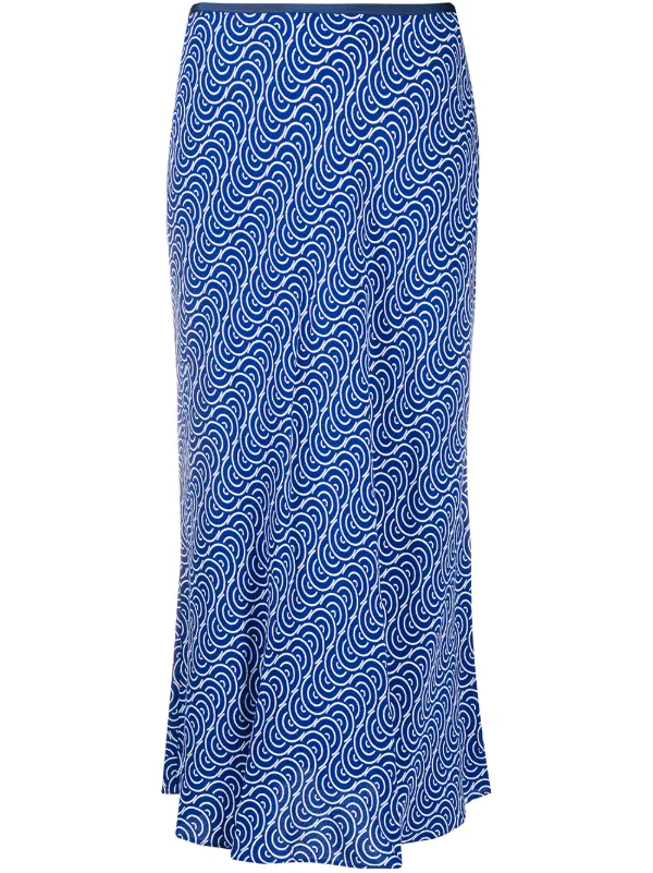 dvf high waisted fitted midi skirt