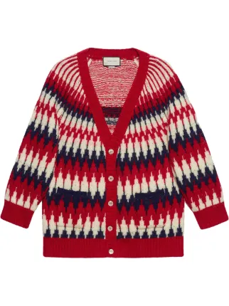 Gucci Zigzag Jacquard organic-wool Cardigan - Farfetch