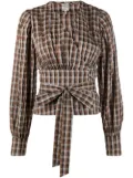 Baum Und Pferdgarten gingham-print wrap blouse - Brown