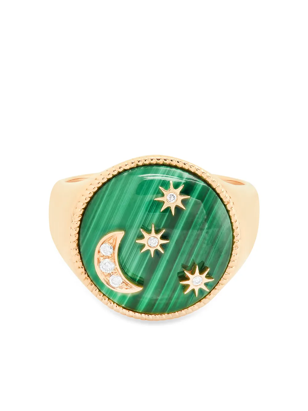 

Colette anillo Galaxia en oro amarillo de 18kt con diamantes y malaquita - Dorado