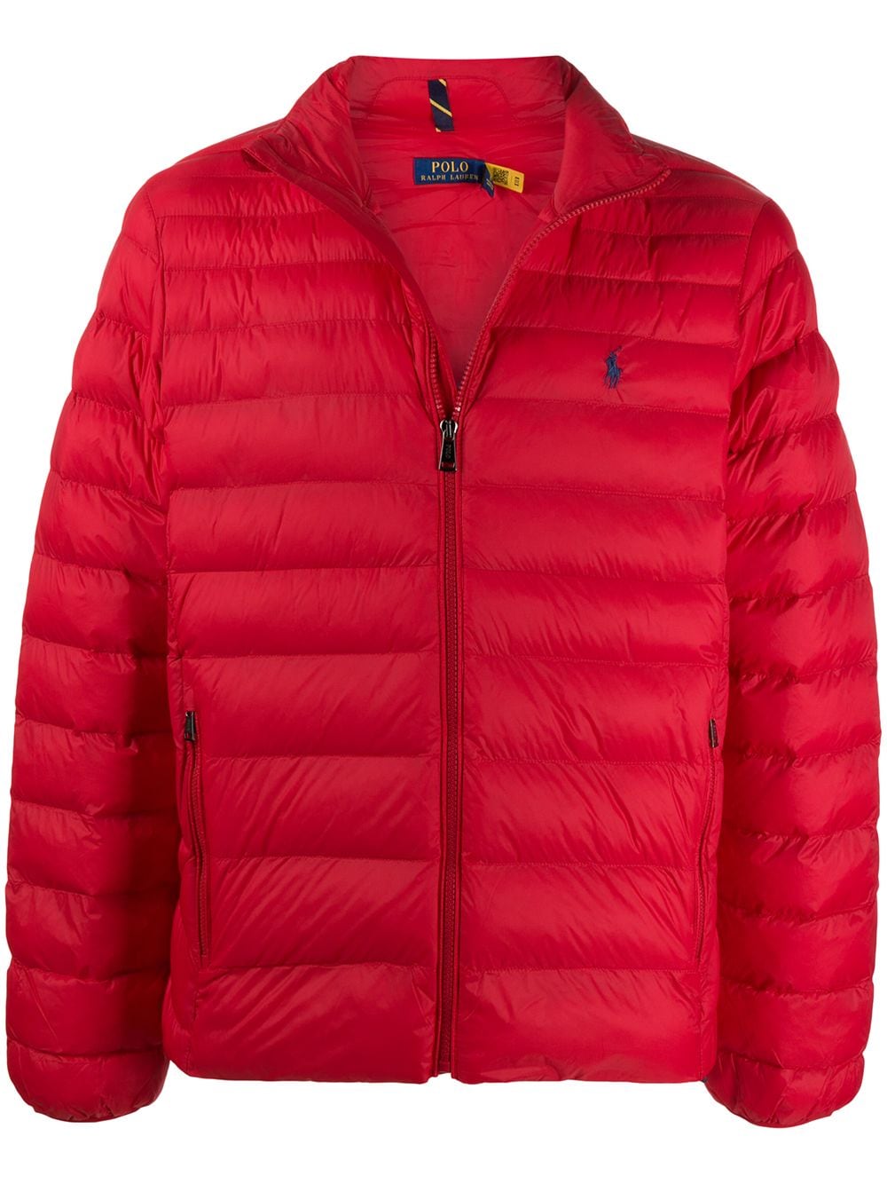red polo puffer jacket