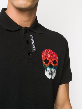 skull print polo shirt展示图