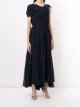 Delpozo فستان بثنيات وأكمام غير متساوية