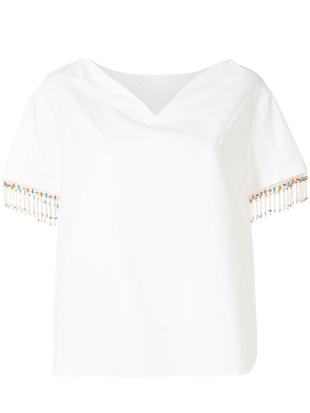 фото Delpozo heart neckline bead trim t-shirt