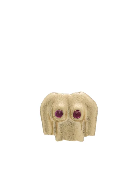 Anissa Kermiche 9K yellow gold Boobies ruby earring