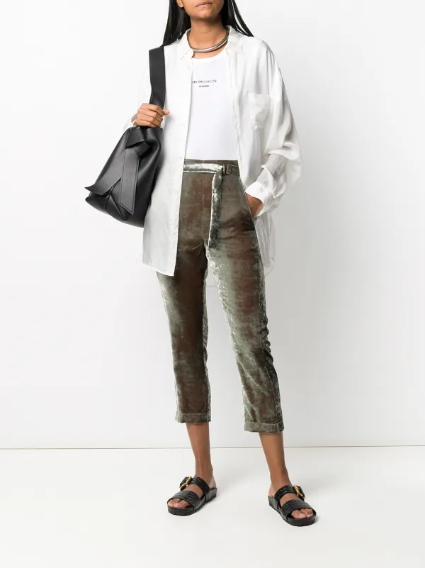 cropped velvet trousers