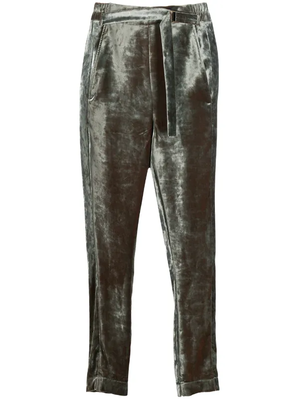 cropped velvet trousers