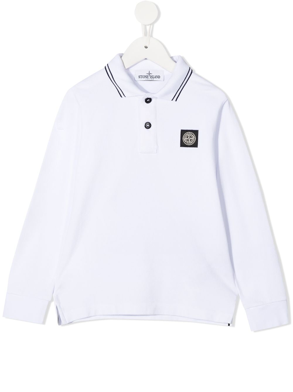 фото Stone island junior рубашка поло с длинными рукавами и нашивкой-логотипом