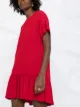 RedValentino فستان قصير بأطراف بيبلوم