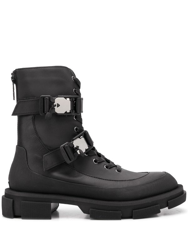black short boots with laces