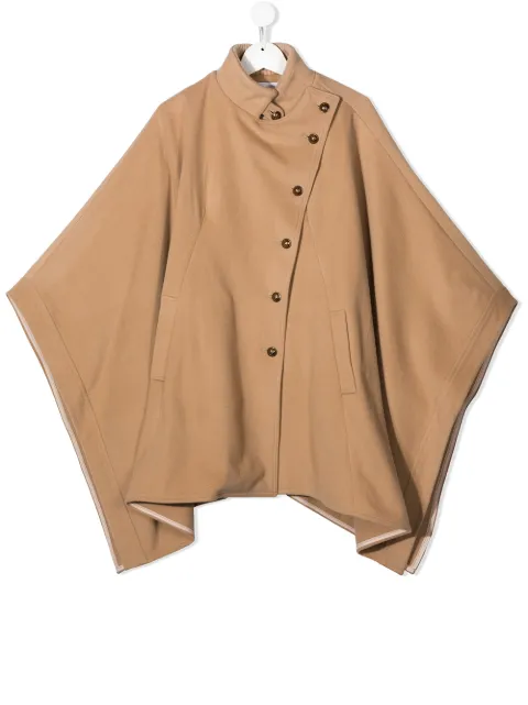 Chloé Kids كيب غير متساوي الطول بأزرار