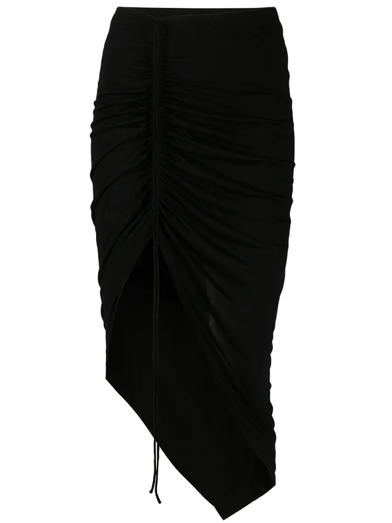 HELMUT LANG DRAWSTRING ASYMMETRIC RUCHED SKIRT