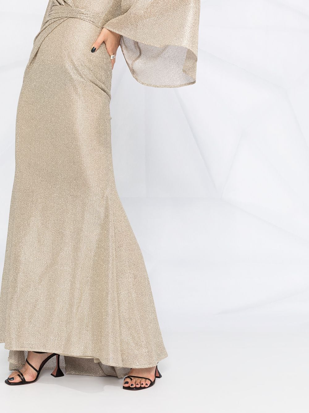 фото Talbot runhof драпированное платье с эффектом металлик