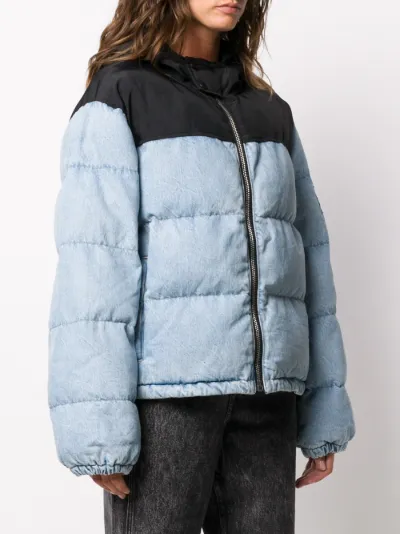 hybrid panelled puffer jacket 