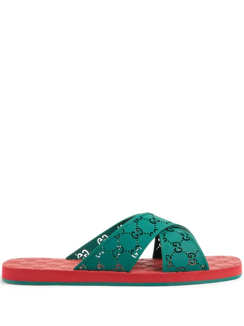 red gucci slides men