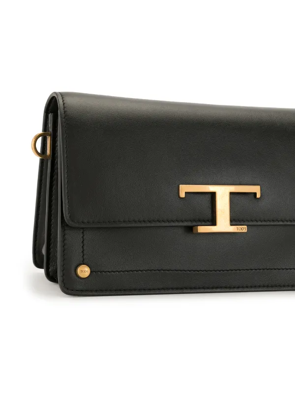 Woman BLACK T Timeless Crossbody Bag in Leather Mini