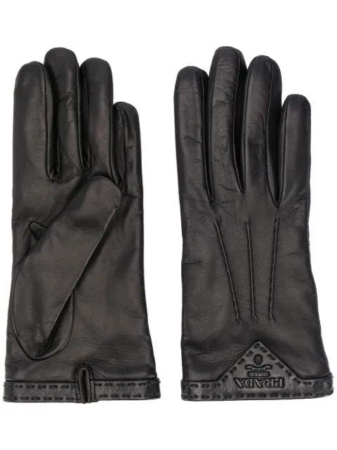 Prada stitched logo plaque gloves