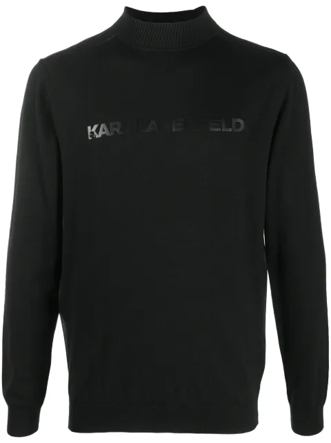 Karl Lagerfeld mock-neck logo sweater