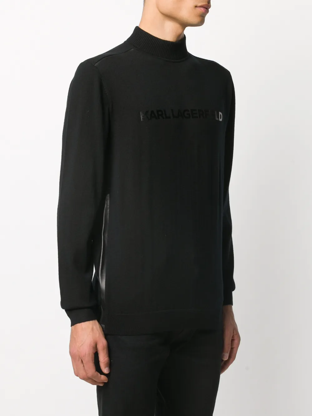  Karl Lagerfeld Pullover Mit Stehkragen   Schwarz 