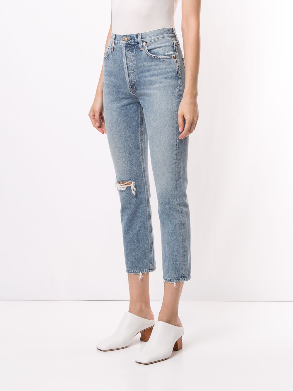 фото Agolde riley high-rise cropped jeans