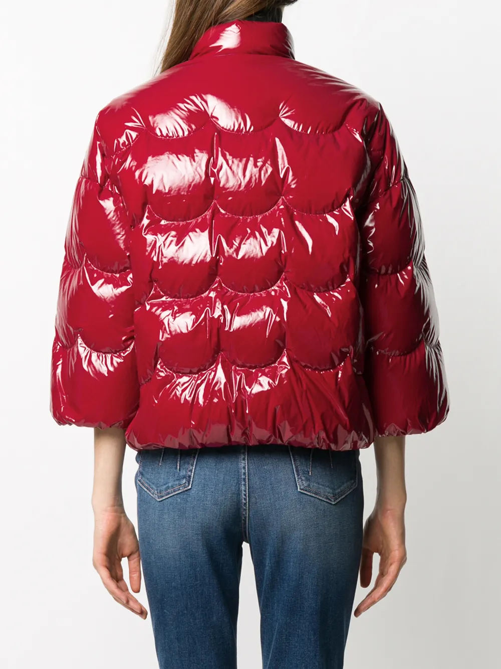 RED Valentino red patent puffer jacket 