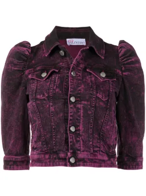 maroon denim jacket womens