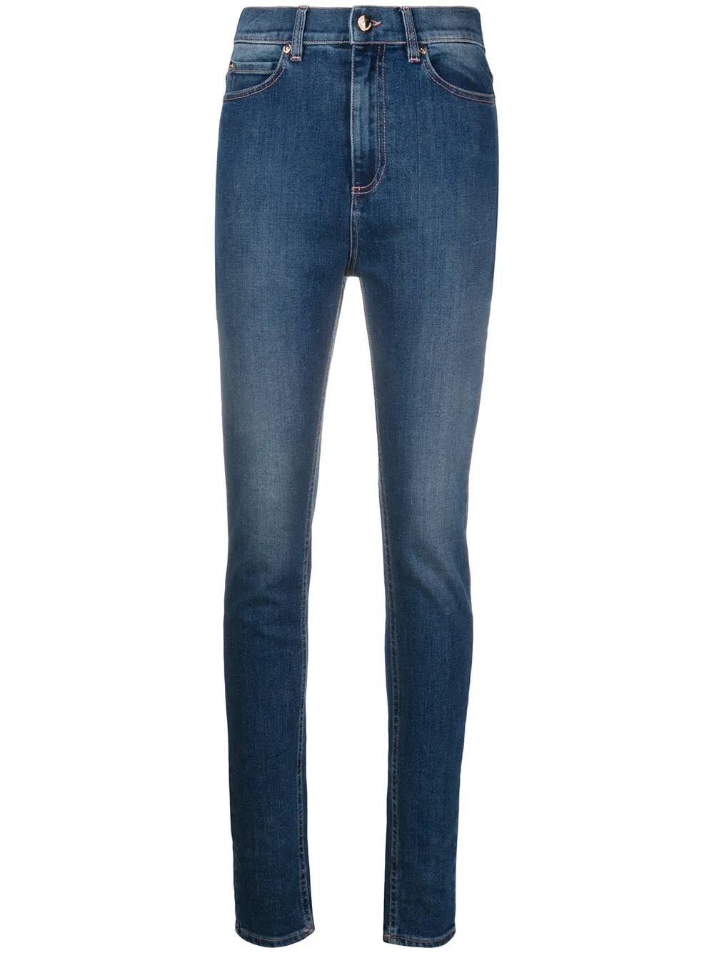 

RED Valentino skinny jeans con costuras en contraste - Azul