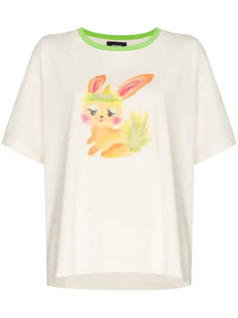 We11done bunny-print crew-neck T-shirt