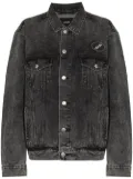 We11done logo patch denim jacket - Grey