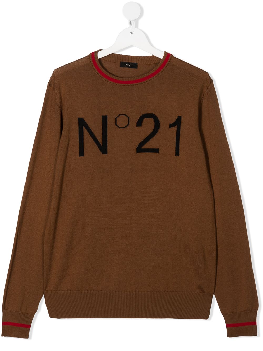 фото Nº21 kids teen logo intarsia rib-trimmed jumper